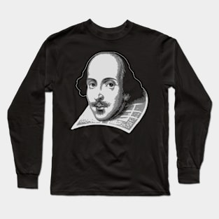 William Shakespeare Black and White Long Sleeve T-Shirt